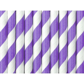 Popieriniai šiaudeliai (violetiniai-balti dryželiai)